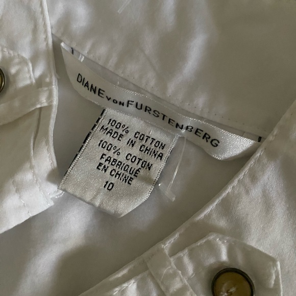 DVE White 100% Cotton Fitted Button Down Convertible Long Sleeve Shirt - Picture 5 of 5